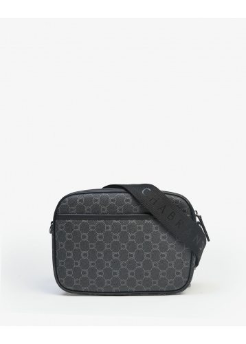 Sacoche homme noire en toile siglée pour parfaire son look - vue dos - Icone - Chabrand