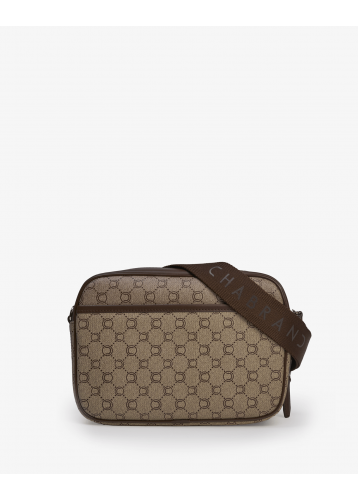 Sacoche homme beige marron en toile siglée pour parfaire son look - vue dos - Icone - Chabrand