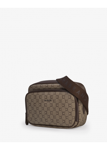 Sacoche homme siglée icone de la marque Chabrand à bandoulière réglable - vue profil - Icone - Chabrand