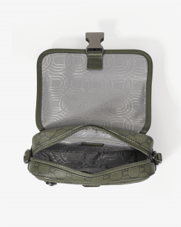 Mini-sacoche homme kaki en toile enduite pour un look stylé - vue intérieure - Icone - Chabrand