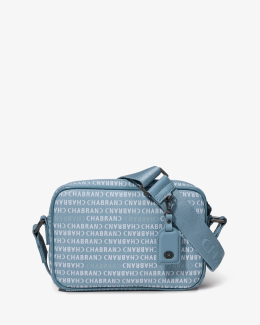 Sacoche bleue clair en toile enduite siglée pour homme - vue dos - New Freedom - Chabrand