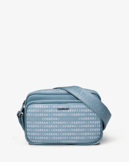 Sacoche bleu clair en toile enduite siglée - vue face - New Freedom - Chabrand