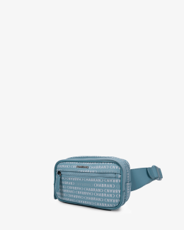 Banane bleue ciel siglée en toile multi-compartiments - New Freedom - vue profil - Chabrand