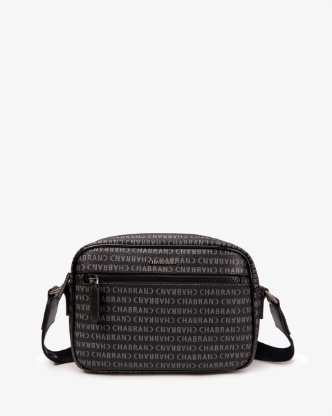 Sacoche noire en toile enduite siglée pour homme - New Freedom - Chabrand