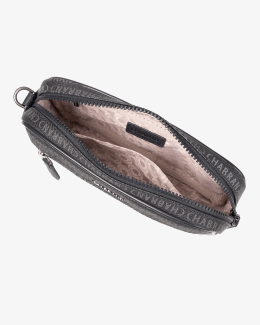 Pochette pour homme siglée noire en toile enduite - vue intérieure - New Freedom - Chabrand