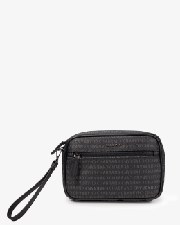 Pochette noire pour homme en toile enduite siglée - New Freedom - Chabrand