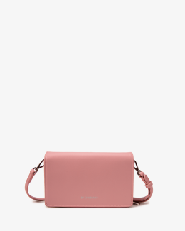 Pochette rose avec bandoulière en synthétique - vue dos - Léna - Chabrand