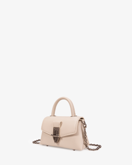 Mini sac à main écru en synthétique - vue profil - Léna - Chabrand