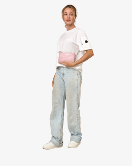 Porte-monnaie rose Léna avec mousqueton - silhouette - Chabrand