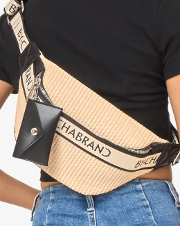 Synthétique effet cuir lisse et paille - Émilie - Chabrand - sac banane