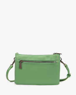Pochette vert jade avec bandoulière - synthétique effet cuir- vue dos - Léna - Chabrand