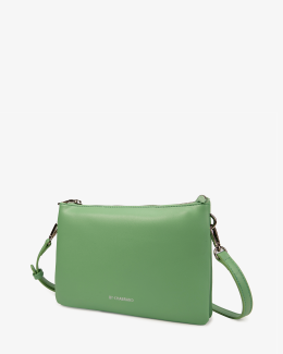Pochette vert jade en synthétique - vue profil - Léna - Chabrand