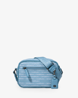 Mini-sacoche bleue clair siglée pour homme en toile enduite - vue dos - New Freedom - Chabrand