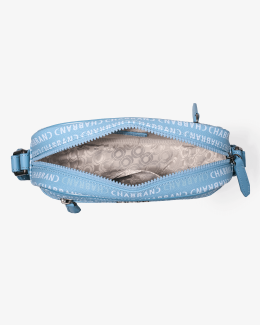 Mini-sacoche bleue clair avec bandoulière pour homme - vue intérieure - New Freedom - Chabrand