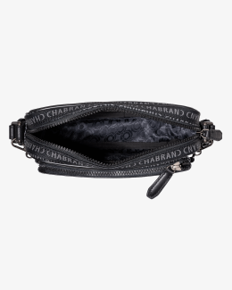 Sacoche noire pour homme en toile siglée - vue intérieure - New Freedom - Chabrand