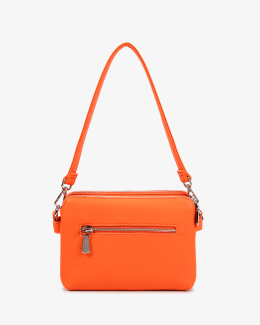 Pochette multi-compartiments en synthétique grainé orange - vue dos - Louise - Chabrand