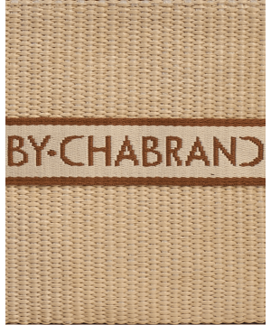 Pochette camel en synthétique effet cuir et paille - moyen format  - Chabrand